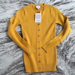 NWT LuLaRoe Mustard Yellow  Ribbed Cardigan